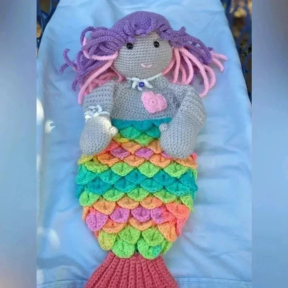 Mermaid‎ Doll, Crochet Mermaid, Little Mermaid Doll, Rag Doll - Picture 6 of 6